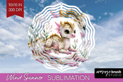 Floral Dragon Wind Spinner Sublimation PNG - Fantasy Round Product Image 1
