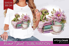 Floral Dragon Round Tshirt Background - Fantasy PNG Product Image 1