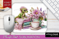 Floral Dragon Mouse Pad Sublimation - Fantasy Mousepad PNG Product Image 1
