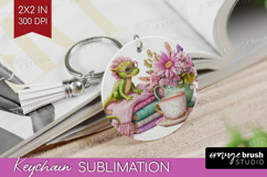 Floral Dragon Keychain PNG - Fantasy Keychain Sublimation Product Image 1