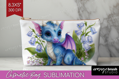 Floral Dragon Cosmetic Bag - Fantasy Makeup Bag PNG Product Image 1