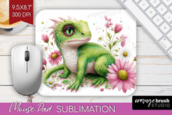 Floral Dragon Mouse Pad Sublimation - Fantasy Mousepad PNG Product Image 1
