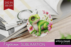 Floral Dragon Keychain PNG - Fantasy Keychain Sublimation Product Image 1