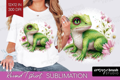 Floral Dragon Round Tshirt Background - Fantasy PNG Product Image 1