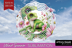 Floral Dragon Wind Spinner Sublimation PNG - Fantasy Round Product Image 1