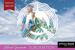 Floral Dragon Wind Spinner Sublimation PNG - Fantasy Round Product Image 1