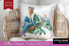 Floral Dragon Pillow Sublimation - Fantasy Pillow Cover PNG Product Image 1