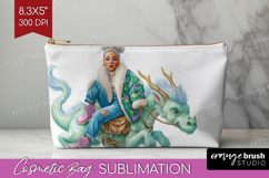 Floral Dragon Cosmetic Bag - Fantasy Makeup Bag PNG Product Image 1