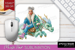 Floral Dragon Mouse Pad Sublimation - Fantasy Mousepad PNG Product Image 1
