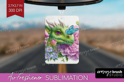 Floral Dragon Air Freshener PNG - Fantasy PNG Sublimation Product Image 1