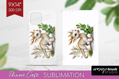 Floral Dragon Phone Case PNG - Fantasy Case PNG Sublimation Product Image 1