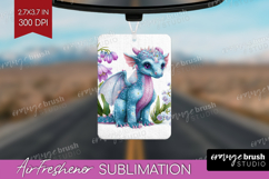 Floral Dragon Air Freshener PNG - Fantasy PNG Sublimation Product Image 1