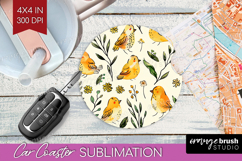 Floral Animals Car Coaster - Farm Animals Coaster PNG Product Image 1