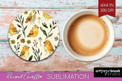 Floral Animals Round Coaster - Farm Animals Coaster PNG Product Image 1