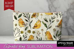 Floral Animals Cosmetic Bag - Farm Animals Makeup Bag PNG Product Image 1