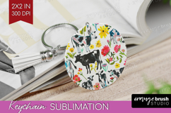 Floral Animals Keychain PNG - Farm Animals Keychain Product Image 1