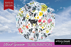 Floral Animals Wind Spinner Sublimation PNG - Farm Animals Product Image 1
