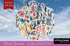 Floral Animals Wind Spinner Sublimation PNG - Farm Animals Product Image 1