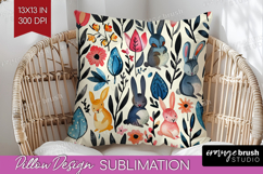 Floral Animals Pillow Sublimation - Farm Animals Pillow PNG Product Image 1