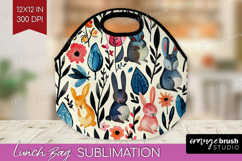 Floral Animals Lunch Bag - Farm Animals Lunch Bug PNG Product Image 1