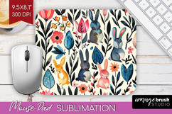 Floral Animals Mouse Pad Sublimation - Farm Animals Mousepad Product Image 1