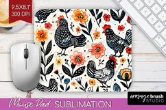 Floral Animals Mouse Pad Sublimation - Farm Animals Mousepad Product Image 1