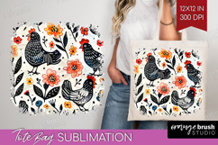 Floral Animals Tote Bag - Farm Animals Tote Bag PNG Product Image 1