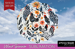 Floral Animals Wind Spinner Sublimation PNG - Farm Animals Product Image 1