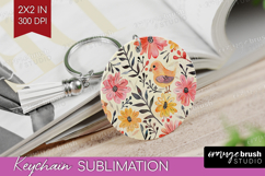 Floral Animals Keychain PNG - Farm Animals Keychain Product Image 1