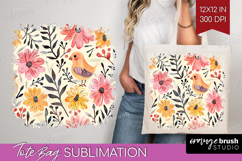 Floral Animals Tote Bag - Farm Animals Tote Bag PNG Product Image 1