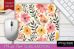 Floral Animals Mouse Pad Sublimation - Farm Animals Mousepad Product Image 1