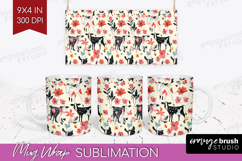 Floral Animals Mug Wrap - Farm Animals Mug PNG Sublimation Product Image 1