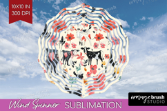 Floral Animals Wind Spinner Sublimation PNG - Farm Animals Product Image 1
