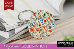Floral Animals Keychain PNG - Farm Animals Keychain Product Image 1