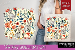 Floral Animals Tote Bag - Farm Animals Tote Bag PNG Product Image 1