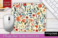 Floral Animals Mouse Pad Sublimation - Farm Animals Mousepad Product Image 1