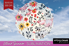 Floral Animals Wind Spinner Sublimation PNG - Farm Animals Product Image 1