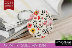 Floral Animals Keychain PNG - Farm Animals Keychain Product Image 1