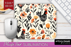 Floral Animals Mouse Pad Sublimation - Farm Animals Mousepad Product Image 1