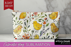 Floral Animals Cosmetic Bag - Farm Animals Makeup Bag PNG Product Image 1