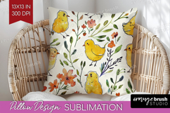 Floral Animals Pillow Sublimation - Farm Animals Pillow PNG Product Image 1