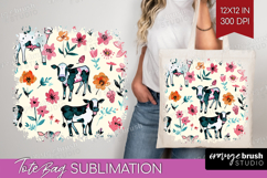 Floral Animals Tote Bag - Farm Animals Tote Bag PNG Product Image 1