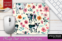 Floral Animals Mouse Pad Sublimation - Farm Animals Mousepad Product Image 1