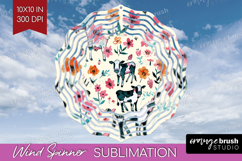 Floral Animals Wind Spinner Sublimation PNG - Farm Animals Product Image 1