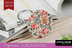 Floral Animals Keychain PNG - Farm Animals Keychain Product Image 1