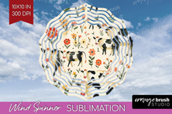 Floral Animals Wind Spinner Sublimation PNG - Farm Animals Product Image 1
