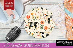 Floral Animals Car Coaster - Farm Animals Coaster PNG Product Image 1