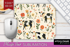 Floral Animals Mouse Pad Sublimation - Farm Animals Mousepad Product Image 1
