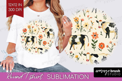 Floral Animals Round Tshirt Background - Farm Animals PNG Product Image 1