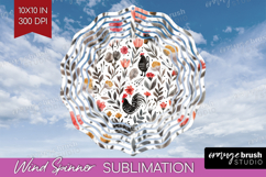 Floral Animals Wind Spinner Sublimation PNG - Farm Animals Product Image 1